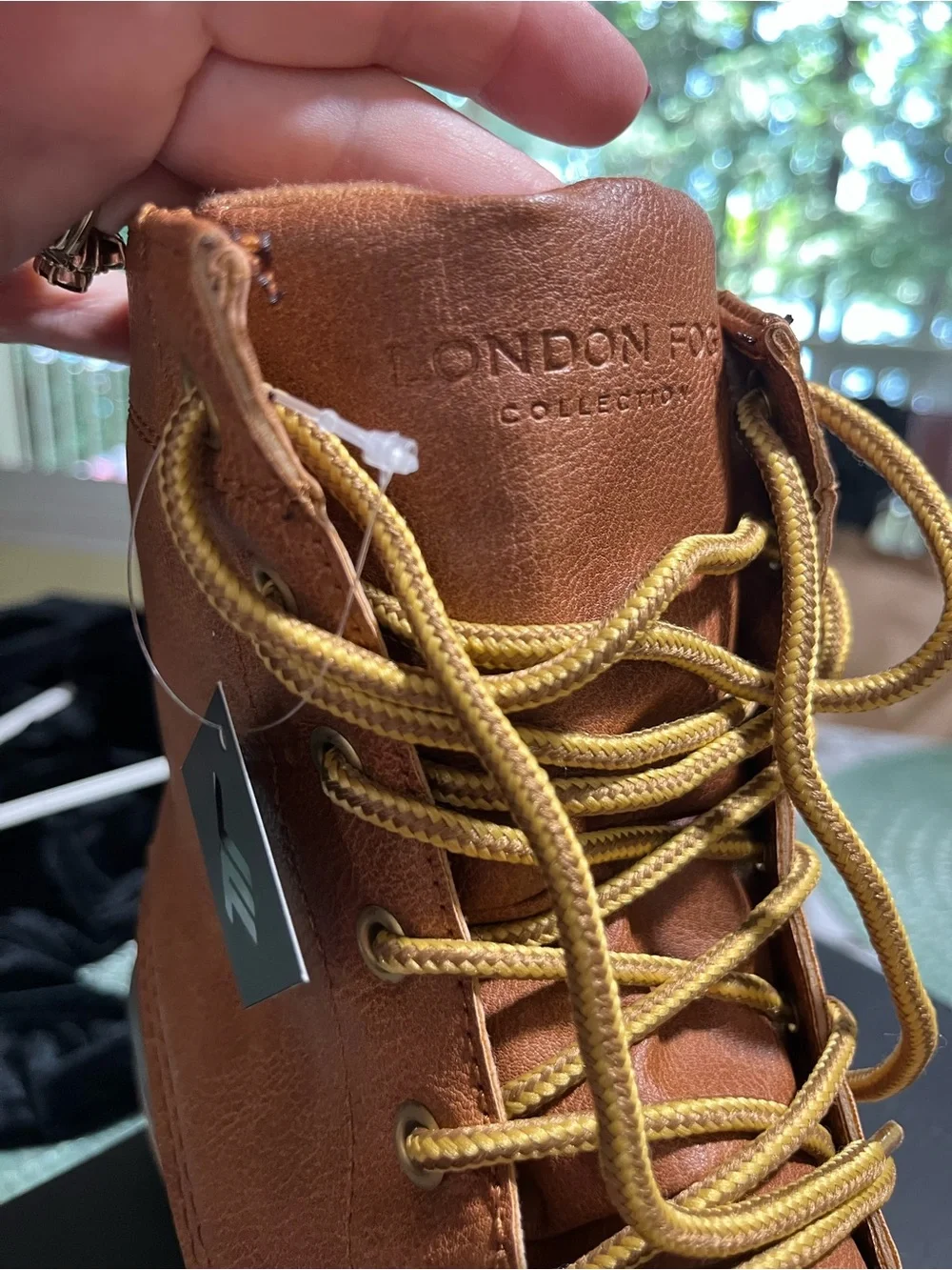 LONDON FOG Tan and Brown Leather Seth Memory Foam Waterproof Duck Boot 12 NIB